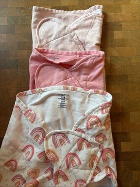SwaddleMe Pink & Rainbow Swaddle Set - Pink, Light Pink, White with Rainbow